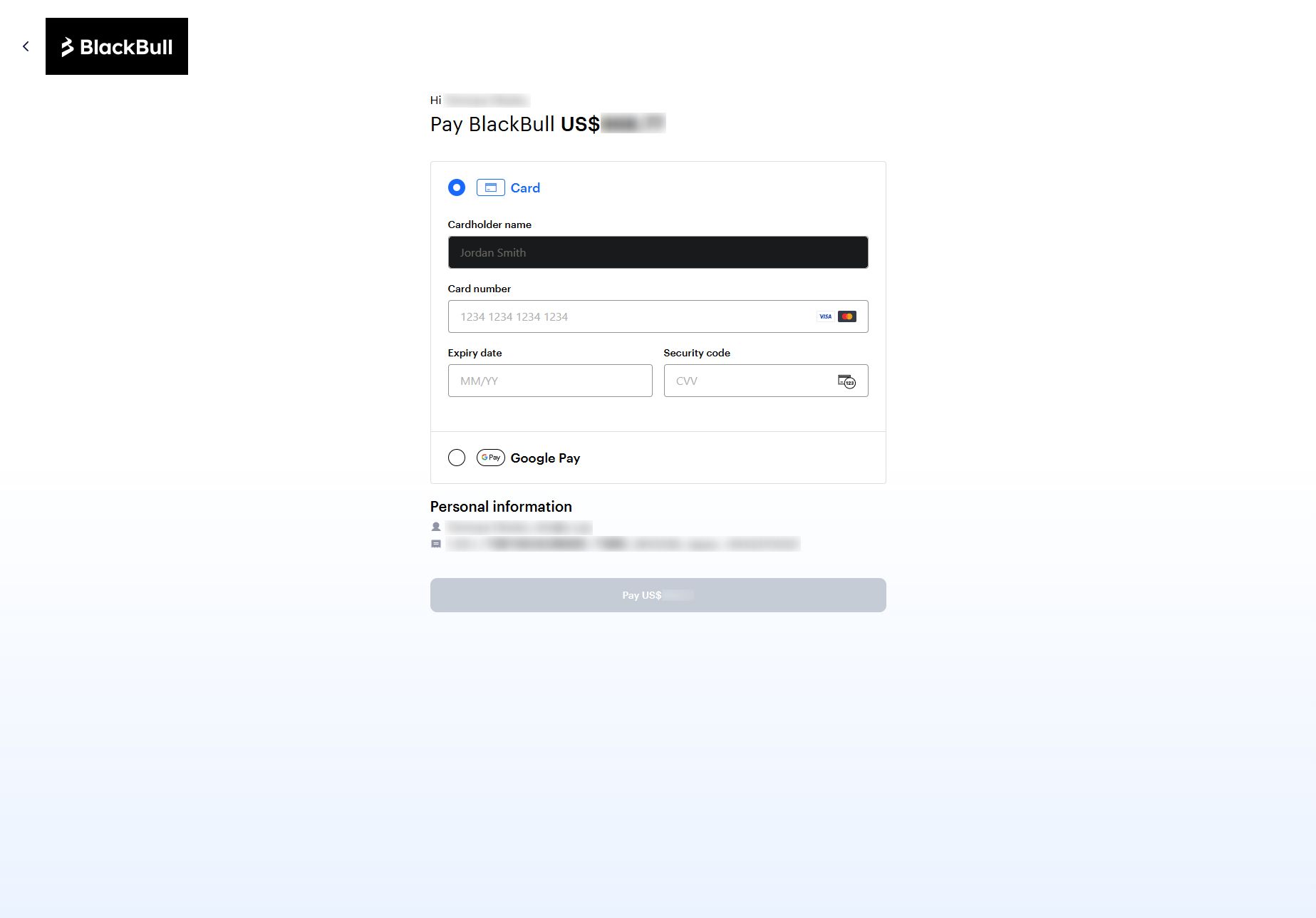 カード情報を入力して完了